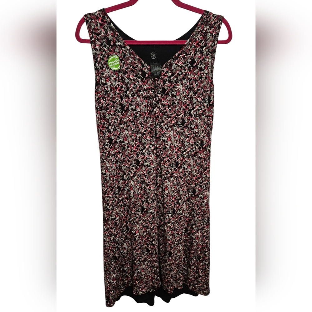Gaiam Reversible Yoga Dress Pink Black Heathered Knee Length Medium